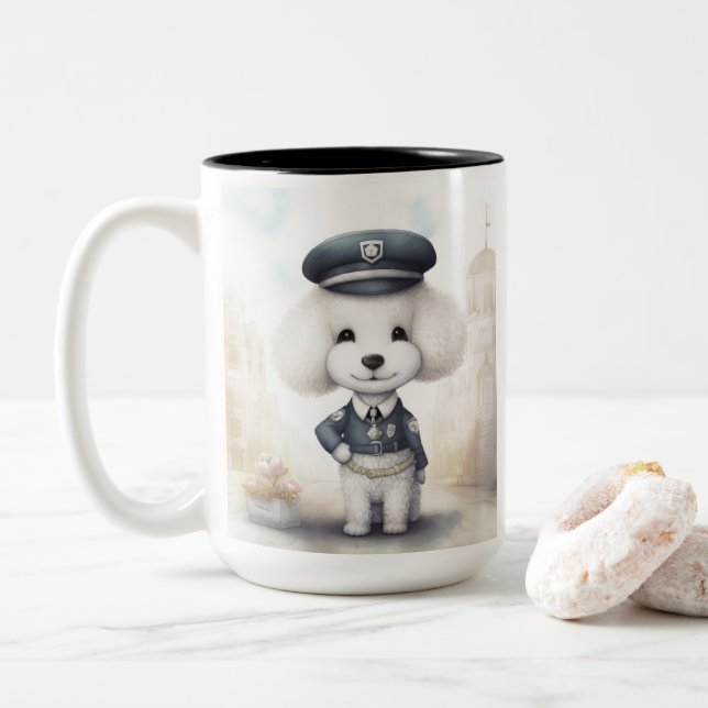 Polizei Polizei...Recht und Ordnung Zweifarbige Tasse (Mit Donut)