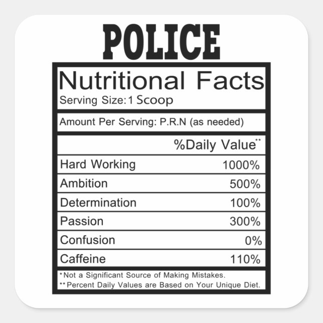 Polizei Quadratischer Aufkleber (Vorderseite)