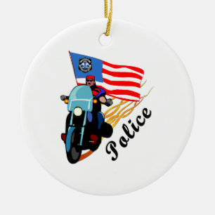 Polizei-Radfahrer Keramikornament