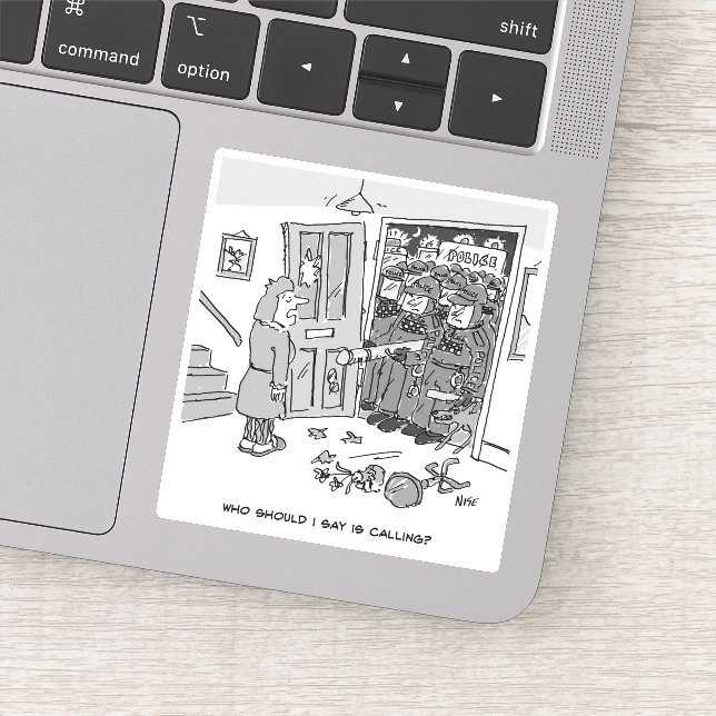 Polizei Raid a Property - Funny Police Theme Aufkleber (Detail)