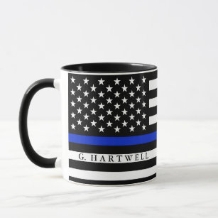 Polizei redete amerikanische Flaggen-individuellen Tasse