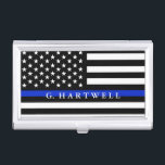Polizei redete amerikanische Flaggen-individuellen Visitenkarten Dose<br><div class="desc">Eine Personifizierungspolizei kennzeichnet Namegeschäfts-Kartenhalter.</div>