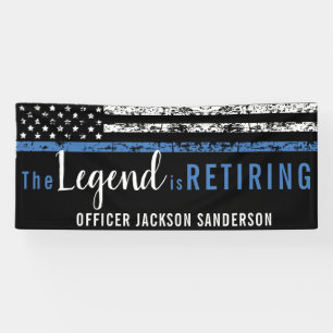 Polizei Ruhestand Thin Blue Line Amerikanische Fla Banner
