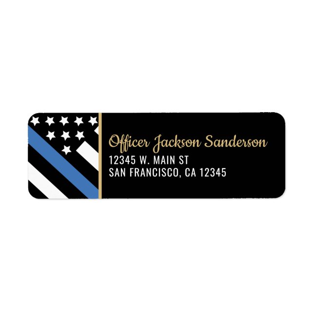 Polizei-Ruhestandsfeier Thin Blue Line Adresse (Vorne)