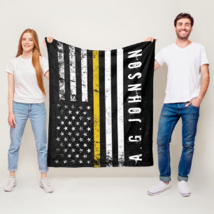 Polizei schickt dünne Goldlinie Flagge Fleecedecke