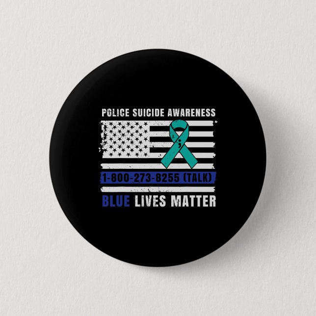 Polizei Selbstmord Bewusstsein Blue Living Law Enf Button (Vorderseite)