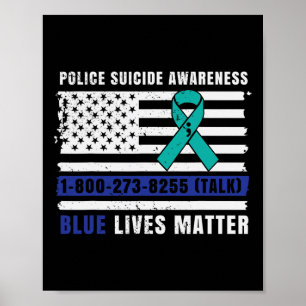 Polizei-Selbstmordbewusstsein Blaue Leben Gesetz D Poster