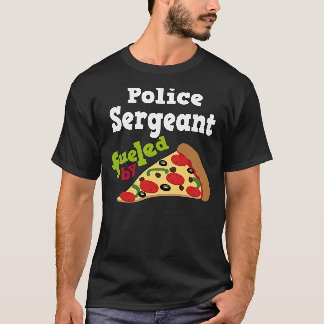Polizei-Sergeant-(lustiges) Pizza-T-Shirt T-Shirt (Vorderseite)
