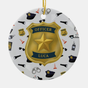 Polizei Thema Polizist Beamter Name Keramik Ornament