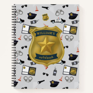 Polizei Thema Polizist Cop Kinder Name Notizbuch