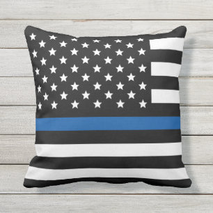 Polizei Thin Blue Line American Flag Kissen