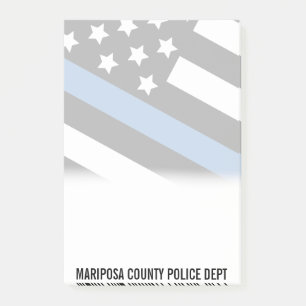 Polizei Thin Blue Line American Flag Name Post-it Klebezettel
