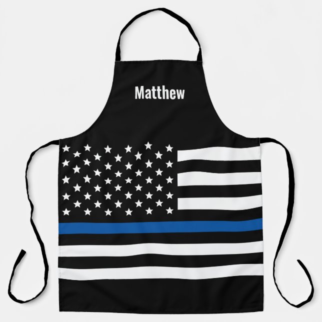 Polizei Thin Blue Line American Flag Schürze (Vorderseite)