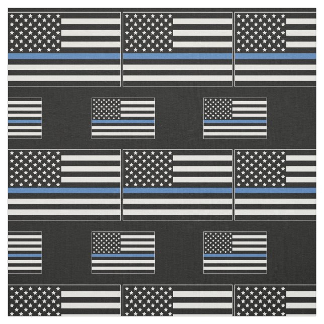 Polizei Thin Blue Line American Flag Stoff (Muster)