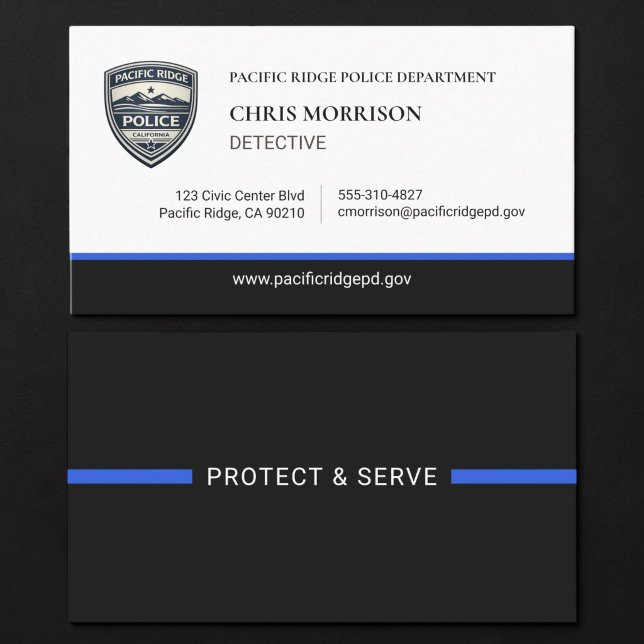 Polizei Thin Blue Line Logo Visitenkarte (Von Creator hochgeladen)