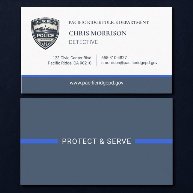 Polizei Thin Blue Line Logo Visitenkarte (Von Creator hochgeladen)
