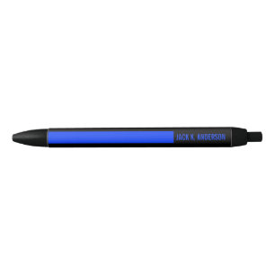 Polizei Thin Blue Line Monogramm Schwarzer Tinte P Kugelschreiber