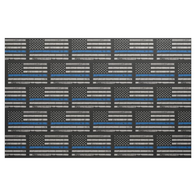 Polizei-Thin-Blue-Line Stoff (Fat Quarter (45,7 x 55,9 cm))