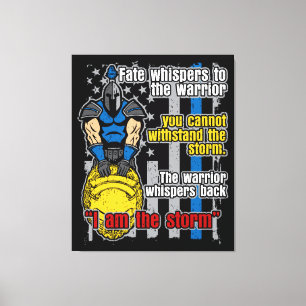 Polizei-Trojan Krieger bin ich der Sturm Leinwanddruck