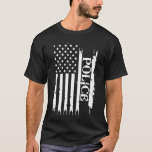 Polizei United Staaten erschüttert US-Flagge T-Shirt