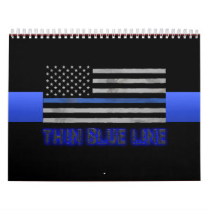 Polizei verdünnt Blue Line 3D Kalender