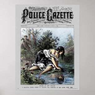 Polizei-Zeitungsplakat geisteskrankes Holz Poster