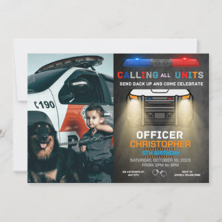 Polizei zum Geburtstag Einladung Custom Foto