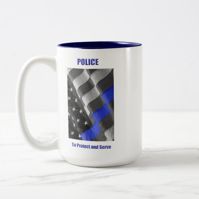 Polizei Zweifarbige Tasse (Links)
