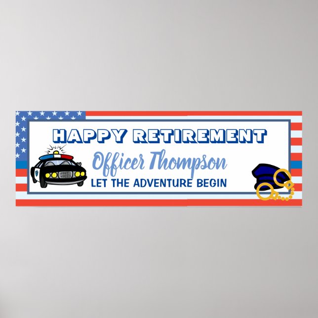 Polizeiabteilung Amerikanische Flaggenregelung Poster (Vorne)