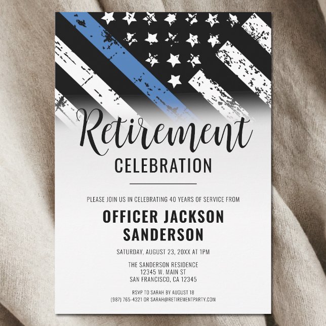 Polizeiabteilung für Strafverfolgung Party für das Einladung (Law Enforcement Police Department Retirement Party Invitation)