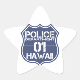 Polizeiabteilung Hawaii Schild 01 Stern-Aufkleber