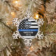 Polizeiabteilung Logo für Blaue Strafverfolgung Schneeflocken Zinn-Ornament (Baum)
