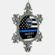 Polizeiabteilung Logo für Blaue Strafverfolgung Schneeflocken Zinn-Ornament (Links)