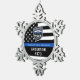 Polizeiabteilung Logo für Blaue Strafverfolgung Schneeflocken Zinn-Ornament (Rechts)