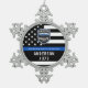 Polizeiabteilung Logo für Blaue Strafverfolgung Schneeflocken Zinn-Ornament (Vorderseite)
