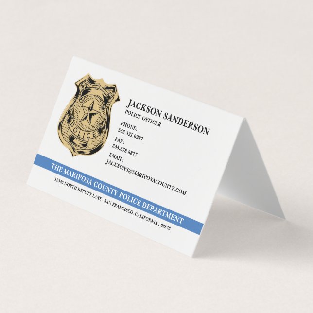 Polizeiabteilung Logo für Rechtsdurchsetzung Visitenkarten (Vorderseite)