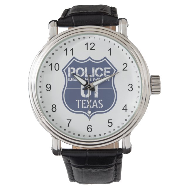Polizeiabteilung Texas - Schild 01 Armbanduhr (Vorderseite)