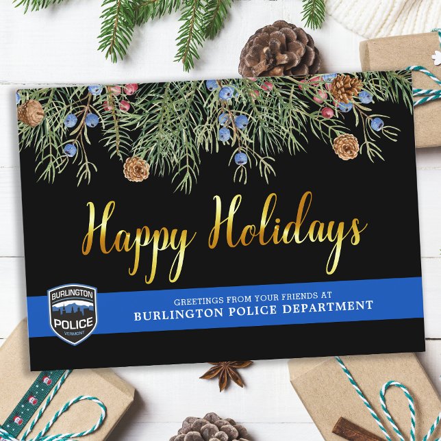 Polizeiabteilung Weihnachten Thin Blue Line Happy (Von Creator hochgeladen)