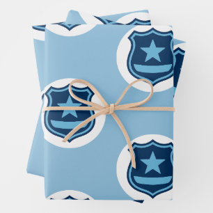 Polizeiabzeichen Geschenkpapier Set
