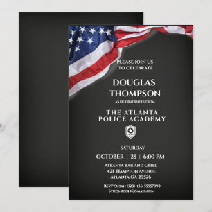 Polizeiakademie Graduate American Flag Einladung