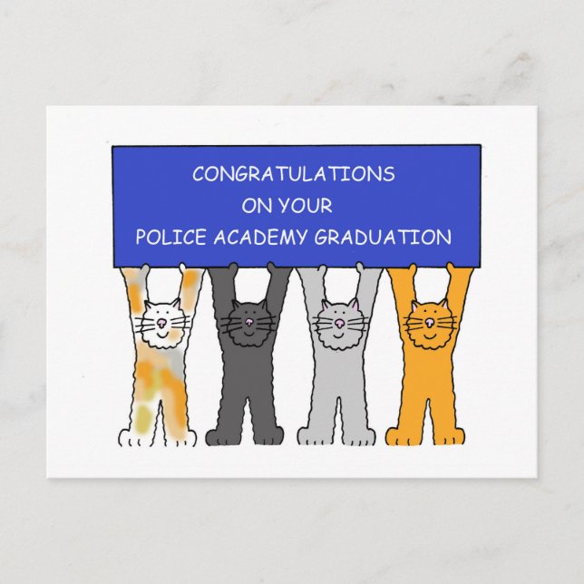 Polizeiakademie Graduate Herzlichen Glückwunsch Postkarte (Vorderseite)