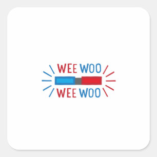 Polizeiambulanz Motor Quadratischer Aufkleber