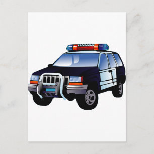 Polizeiamt Design Auto Digitale Kunst Zielort Postkarte