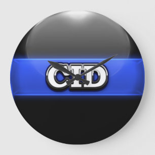 Polizeiamt Thin Blue Line Große Wanduhr