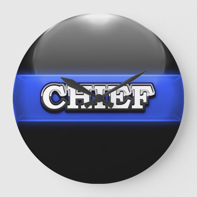 Polizeiamt Thin Blue Line Große Wanduhr (Vorderseite)