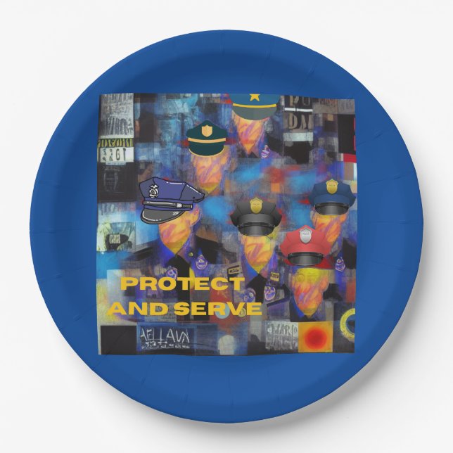 Polizeiaufwertung Pappteller (Vorderseite)