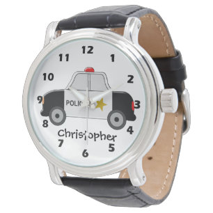 Polizeiauto-Design nur Namen hinzufügen Armbanduhr