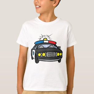 Polizeiauto mit blinkenden Sirenenlichtern T-Shirt