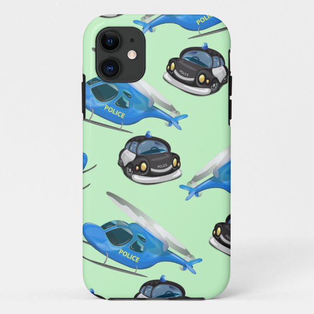 Polizeiauto und Hubschrauber Case-Mate iPhone Hülle (Rückseite)