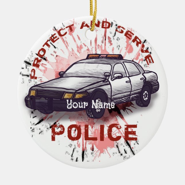 Polizeiautobahn Keramik Ornament (Vorne)